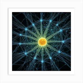 3d Image Of A Network Art Print