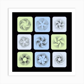 Swirling Tiles - #2 Art Print