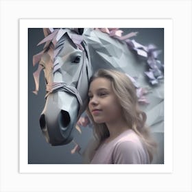 Girl With A Horse 7 Art Print