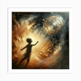 Child Reaching For A Clock Art Print