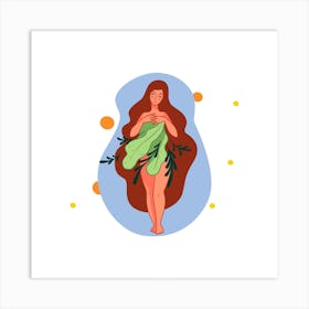 Woman With Long Hair Art Print