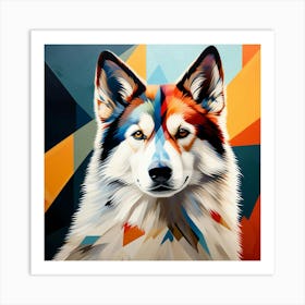 Abstract modernist husky dog 1 Art Print