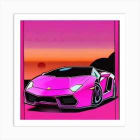 Pink Lamborghini 1 Art Print