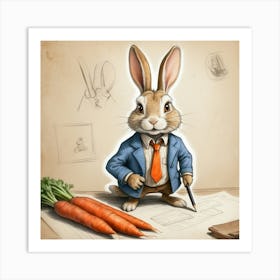 Rabbit In A Suit 44 Art Print