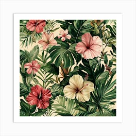 Tropical Floral Pattern Art Art Print