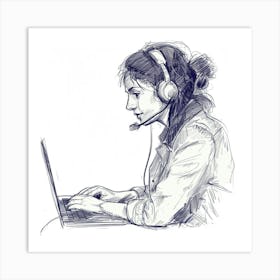 Call Center Worker 2 Art Print