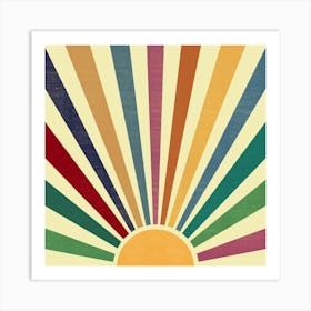 Retro Sunburst 4 Art Print