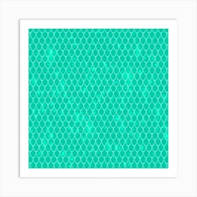 Light Greenish Blue Mermaid Pattern Background Art Print