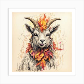 Goat With Horns 11 Art Print