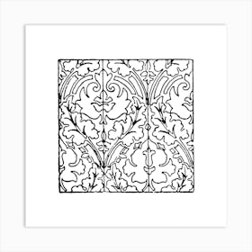 Sketched Boho Tile Art Art Print