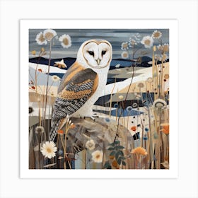 Bird In Nature Barn Owl 3 Art Print