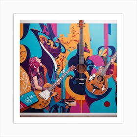 Guitar Wall Mural Art Print