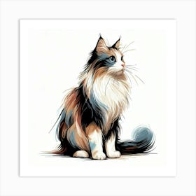 Illustration cat Art Print