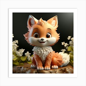 Fox Figurine Art Print