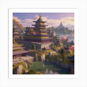 Asian Village 1 Art Print