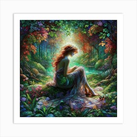 Girl In The Forest 3 Art Print