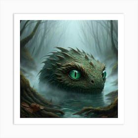 Dragon In The Water Art Print