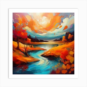 Autumn Landscape Painting 2 Art Print