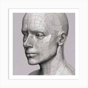 3d Head 2 Art Print