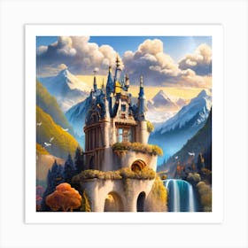 A beautiful and wonderful castle in the middle of stunning nature Art Print