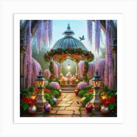 Gazebo In The Garden Art Print