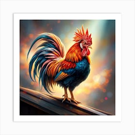 Rooster Ai Art Print