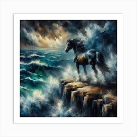 Horse On The Cliff 5 Art Print