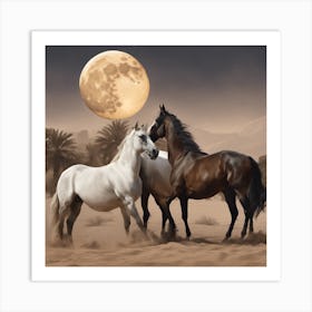 417205 Chevaux Arabes De Race Pure Avec La Nature Et La L Xl 1024 V1 0 Art Print