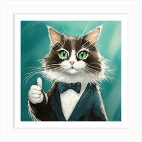 Tuxedo Cat Art Print