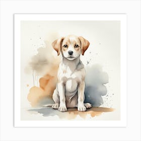 Default Create A Simple Watercolor Of A Cute Dog Using Neutral 3 (1) Art Print