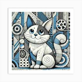 Thistle Claw City Cat Art Print