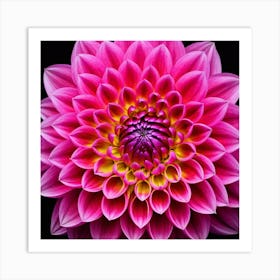 Vibrant pink dahlia flower 2 Art Print