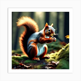 Squirrel In The Forest 325 Art Print