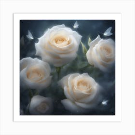 White Roses 1 Art Print