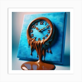 Chocolate Dripping Clock Art Print