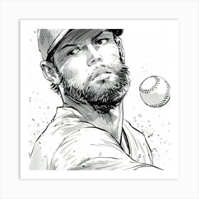 Baseball Player Throwing A Ball Art Print