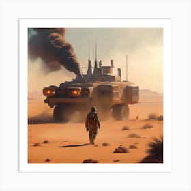Tank In The Desert 2 Art Print
