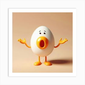 Egg Character - Egg Stock Videos & Royalty-Free Footage Art Print