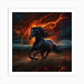 Majestic Horse Amidst Stormy Backdrop Art Print