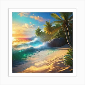 Sunset On The Beach 23 Art Print