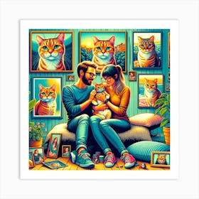 Cat Family Art Print