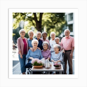 Group Of Elderly Women Art Print