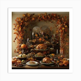 Thanksgiving Table 1 Art Print