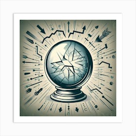 Broken Crystal Ball Vector Illustration Art Print