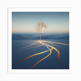 Tree In The Snow 2 Art Print