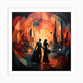 Couple In The City 1 Art Print