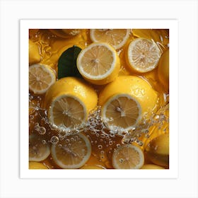 Lemons In Water Art Print