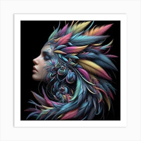 Feathered Woman 2 Art Print