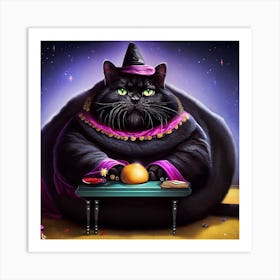 Witch With A Pumpkin Art Print