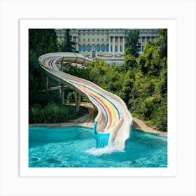 Rainbow Water Slide Art Print